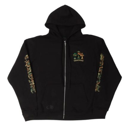 Chrome Hearts Camouflage Cemetery Cross Zip Up Hoodie