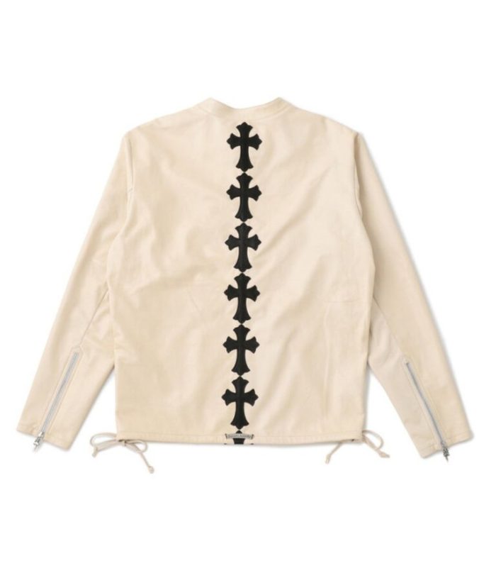 Chrome Hearts Leather Jacket - Beige