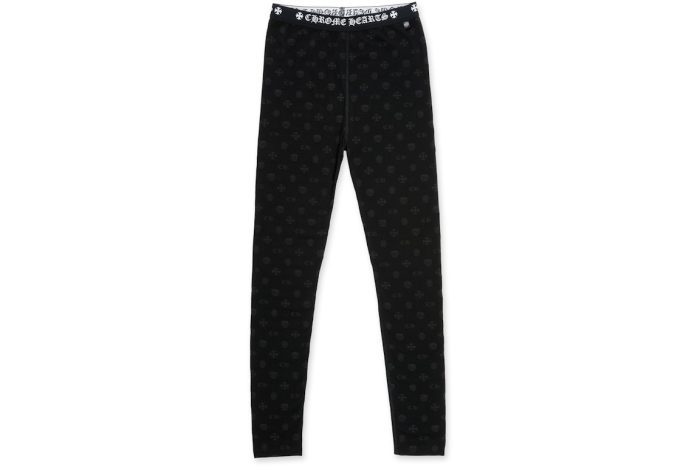 Chrome Hearts Logo Leggings - Black/Grey Multilogo