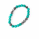 Turquoise Bead Chrome Hearts Bracelet 8MM