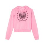 Chrome Hearts Girls Zip-Up Pink Hoodie