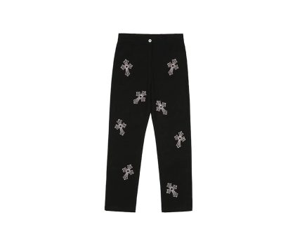 Rhinestone Cross Chrome Hearts Pants