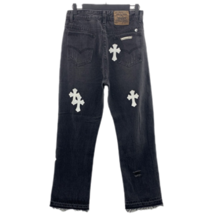 Chrome Hearts Cross Patches Skinny Jeans Black