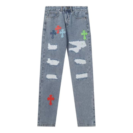 Chrome Hearts Blue Rough Jeans